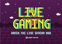 Retro Live Gaming Postcard Image Preview