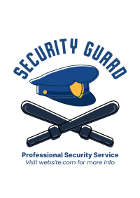 Security Hat and Baton Poster Design