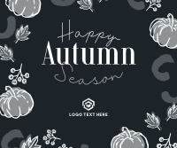 Leaves and Pumpkin Autumn Greeting Facebook Post Design