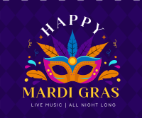 Mardi Gras Party Facebook Post Image Preview