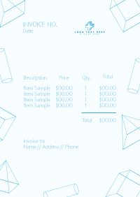 3D Effect Shapes Invoice Image Preview