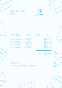 3D Effect Shapes Invoice Image Preview