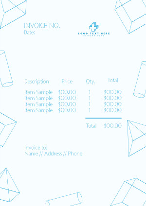 3D Effect Shapes Invoice Image Preview