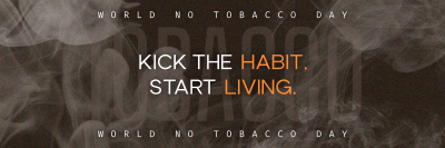 No Tobacco Day Typography Twitter header (cover) Image Preview