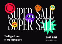 Funky Smiley Super Sale Postcard Image Preview