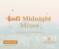 Lofi Midnight Music Facebook Post Design
