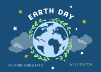 Restore Earth Day Postcard Design