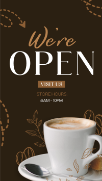 Cafe Opening Announcement Facebook Story Design