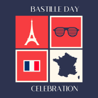 Tiled Bastille Day Instagram Post Design