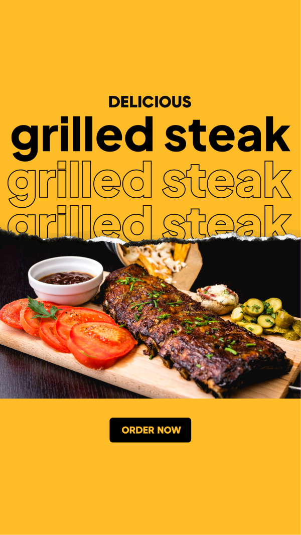 Delicious Grilled Steak Instagram Story Design Image Preview