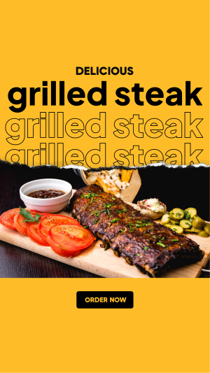 Delicious Grilled Steak Instagram story Image Preview