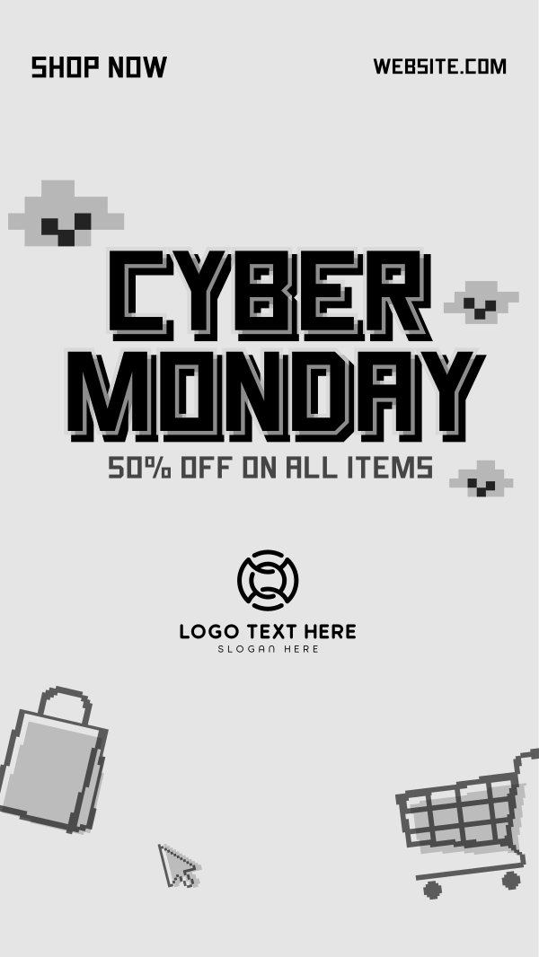 Pixel Cyber Monday Instagram Story Design Image Preview