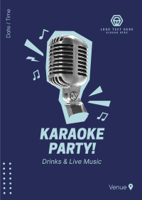 Karaoke Party Mic Poster Design