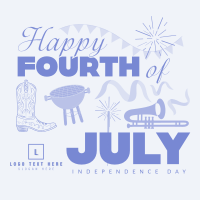 4th of July Illustration Instagram post Image Preview