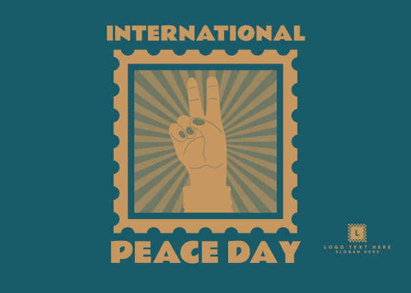 Peace Day Stamp Postcard Design