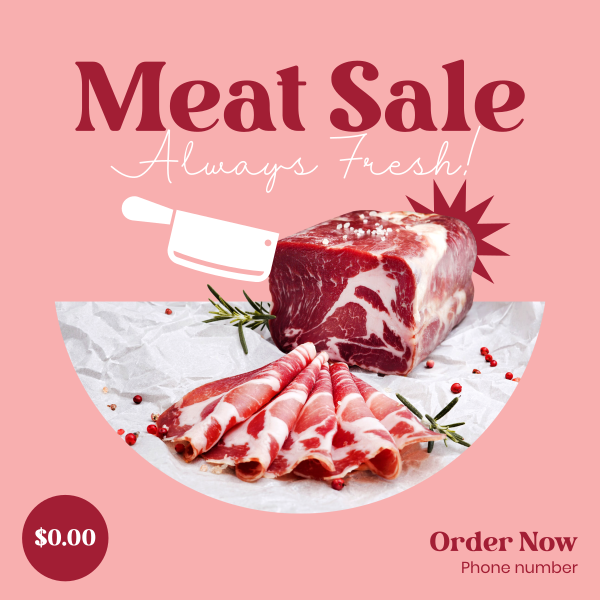 Local Meat Store Instagram Post Design Image Preview