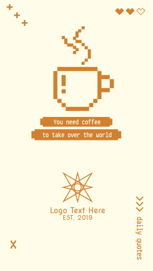 Coffee Pixel Quote Instagram story