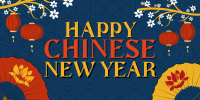 Oriental Chinese New Year Twitter Post Design