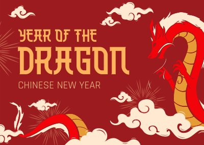 Chinese Dragon Zodiac Postcard Image Preview