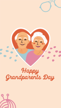 Heart Grandparents Greeting  Facebook Story Design