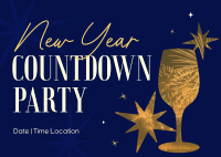 New Year Countdown Party Postcard Image Preview