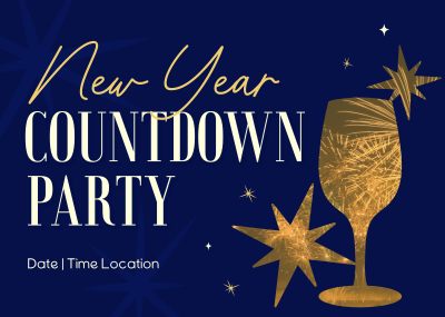 New Year Countdown Party Postcard Image Preview