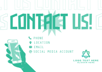 Quirky and Bold Contact Us Postcard Design