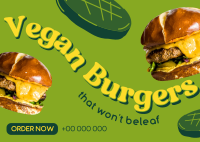 Vegan Burgers Postcard Design