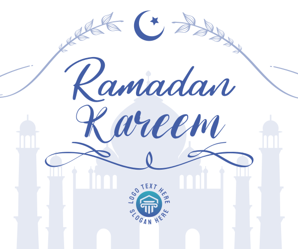 Ramadan Mosque Greeting Facebook Post Design