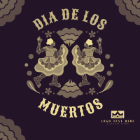 Lets Dance in Dia De Los Muertos Linkedin Post Design