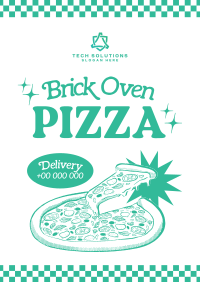 Retro Brick Oven Pizza Flyer Image Preview