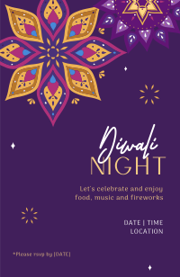 Colorful Diwali Night Invitation Preview