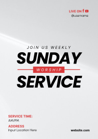 Sunday Worship Service Poster Design