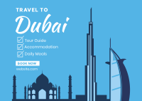 Dubai Travel Package Postcard Design