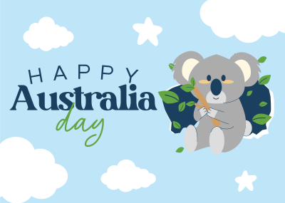 Koala Australia Day Postcard Image Preview