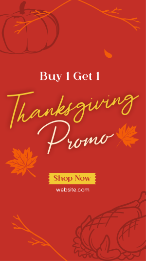 Thanksgiving Buy 1 Get 1 Instagram story Image Preview