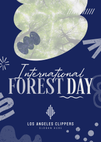 Doodle Shapes Forest Day Poster Design