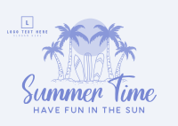Summer Beach Surf Postcard Design
