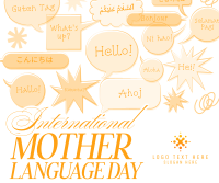 Modern Nostalgia International Mother Language Day Facebook Post Design