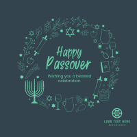 Happy Passover Wreath Linkedin Post Image Preview