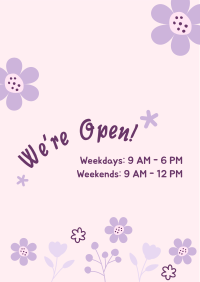 We're Open Flower Power Flyer Image Preview