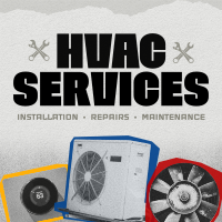 Retro HVAC Service Linkedin Post Image Preview