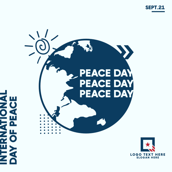 Day Of Peace Globe Instagram Post Design Image Preview