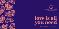Valentine Love Twitter Post Design