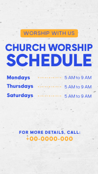 Church Worship Schedule Instagram Reel Design