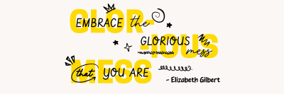 Positive Doodle Quote Twitter header (cover) Image Preview