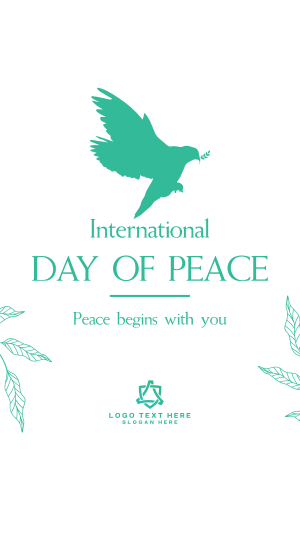 Day Of Peace Dove Facebook story Image Preview