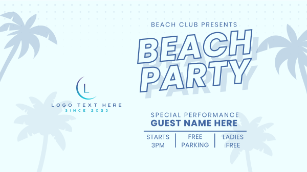 Beach Club Party Facebook Event Cover Design Image Preview