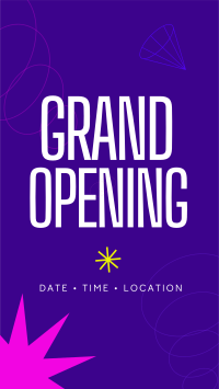 Modern Abstract Grand Opening Facebook Story Design