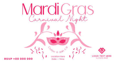 Mardi Gras Carnival Night Facebook event cover Image Preview